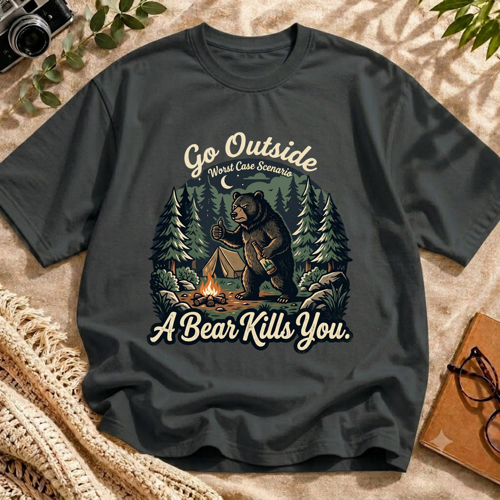 Funny Camping Bear Tee