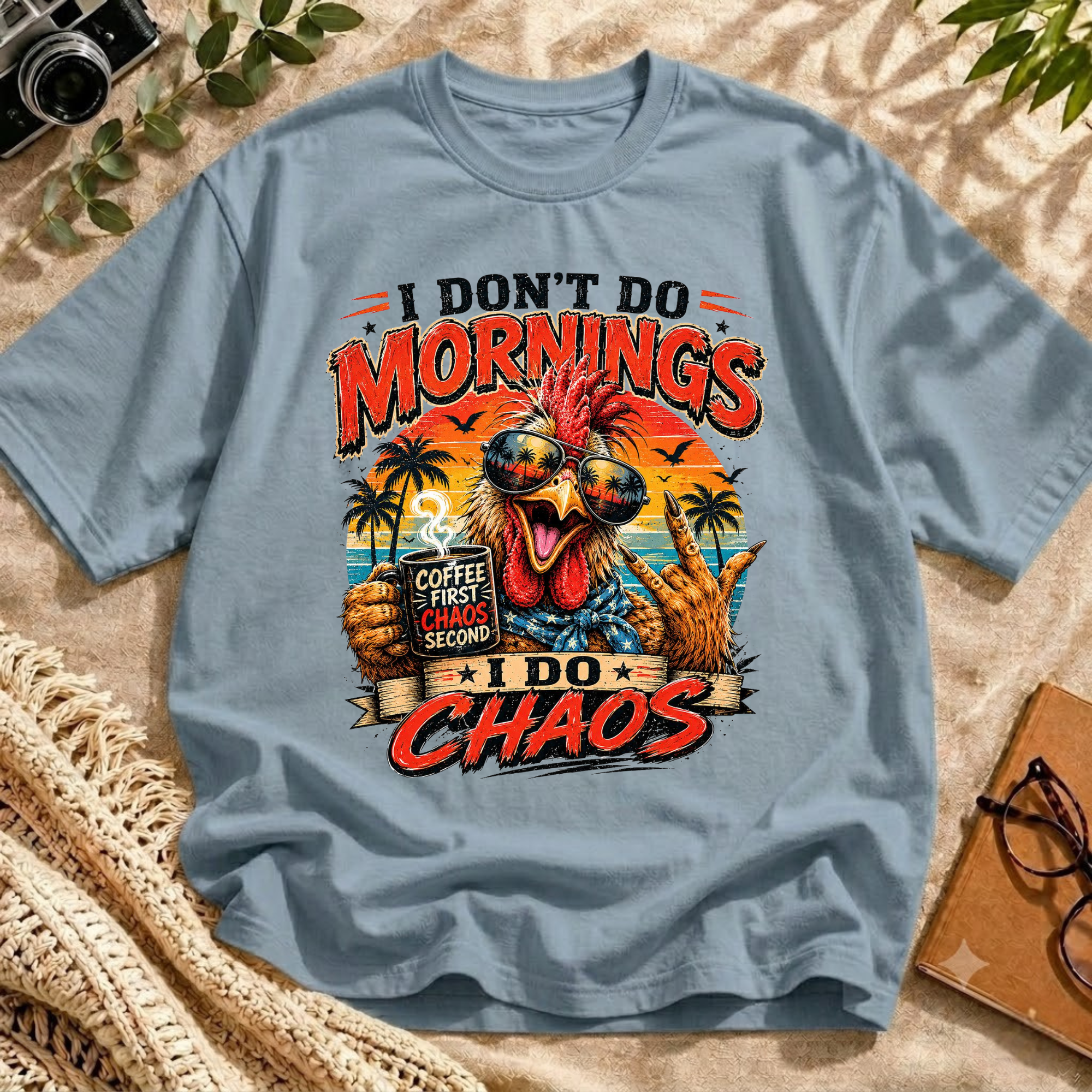 Morning Chaos Rooster Tee