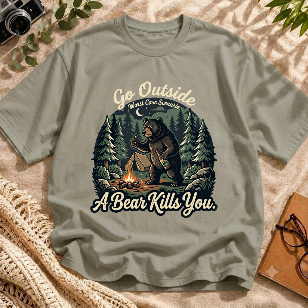 Funny Camping Bear Tee
