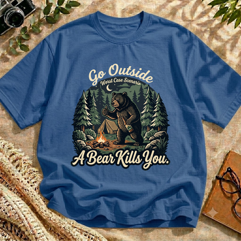 Funny Camping Bear Tee