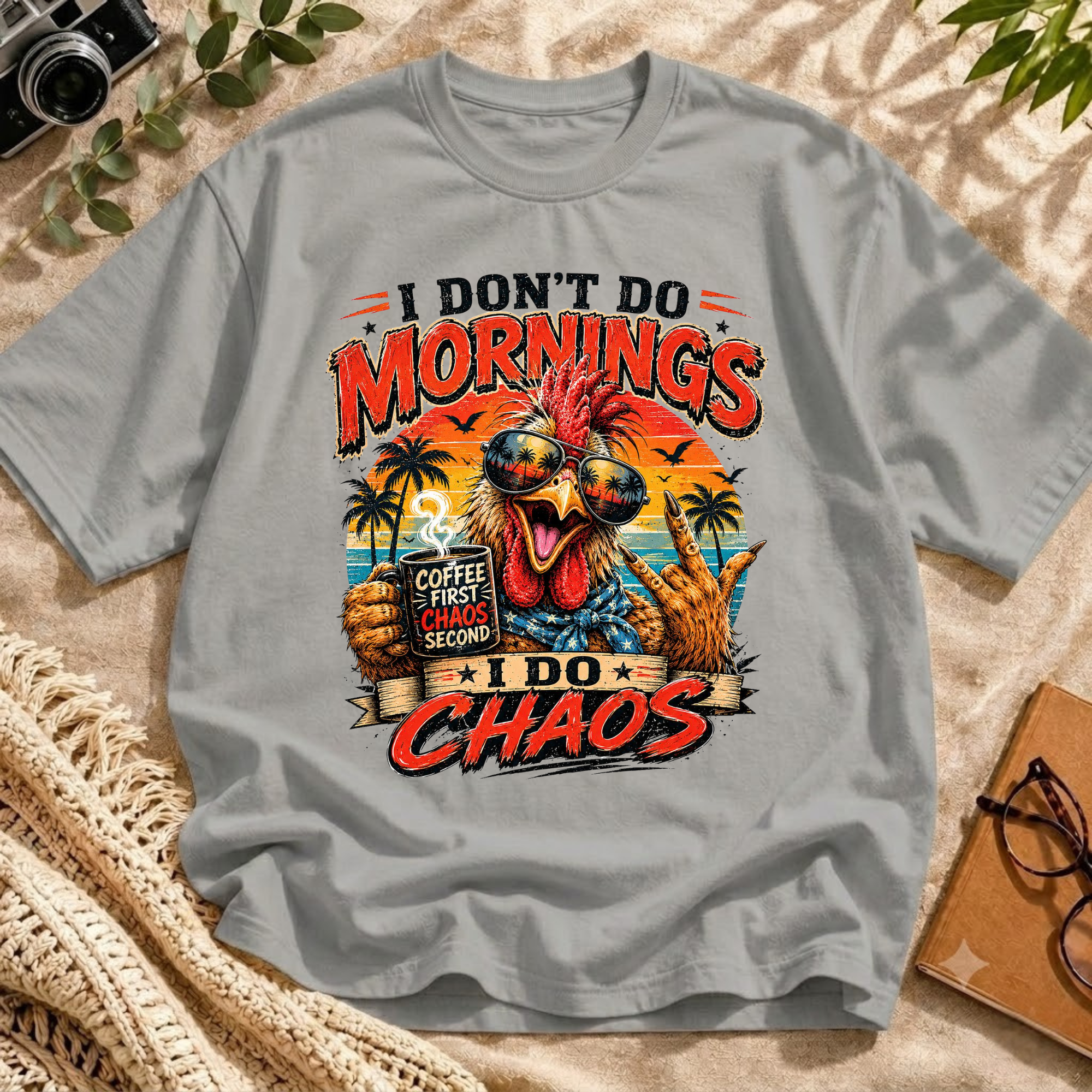 Morning Chaos Rooster Tee