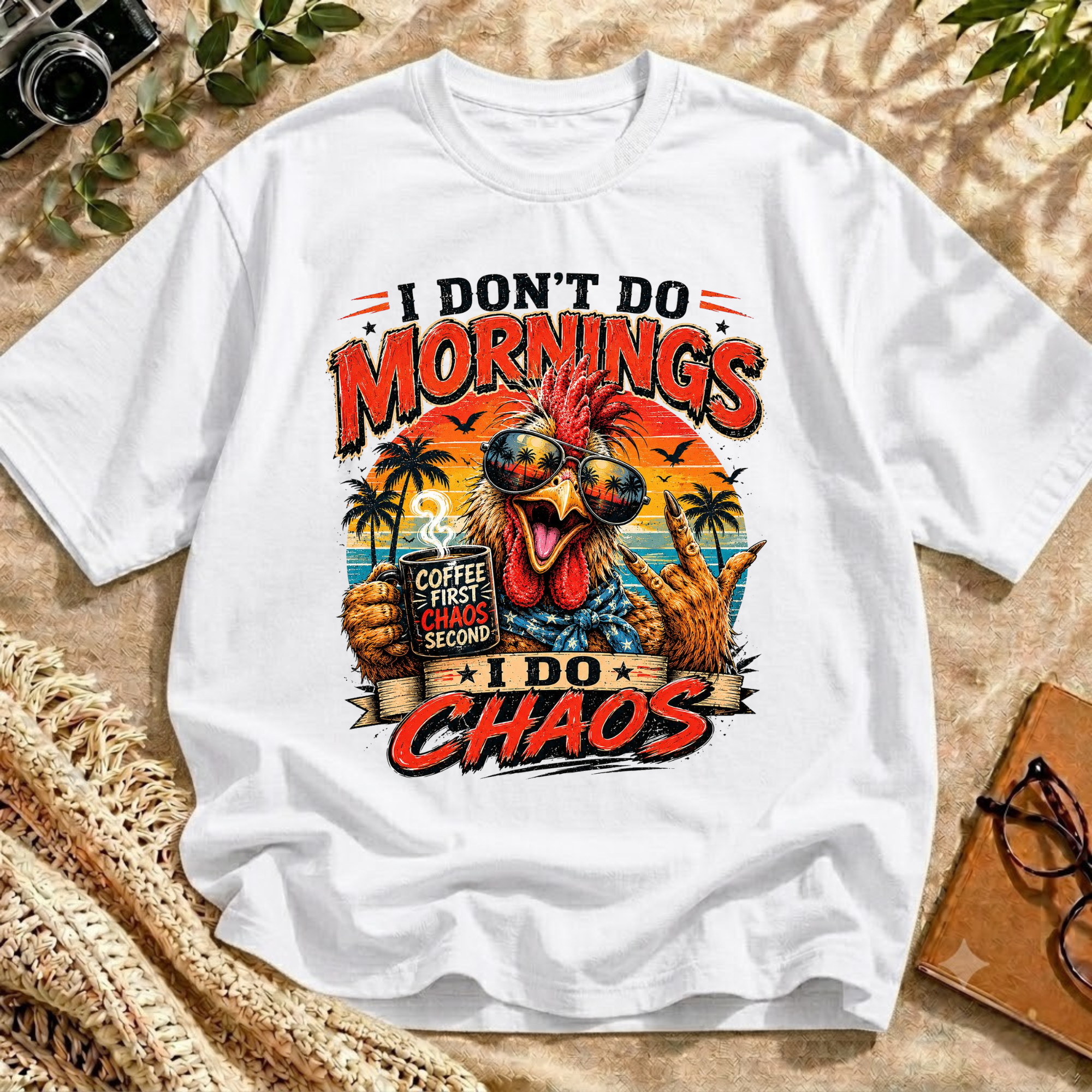 Morning Chaos Rooster Tee