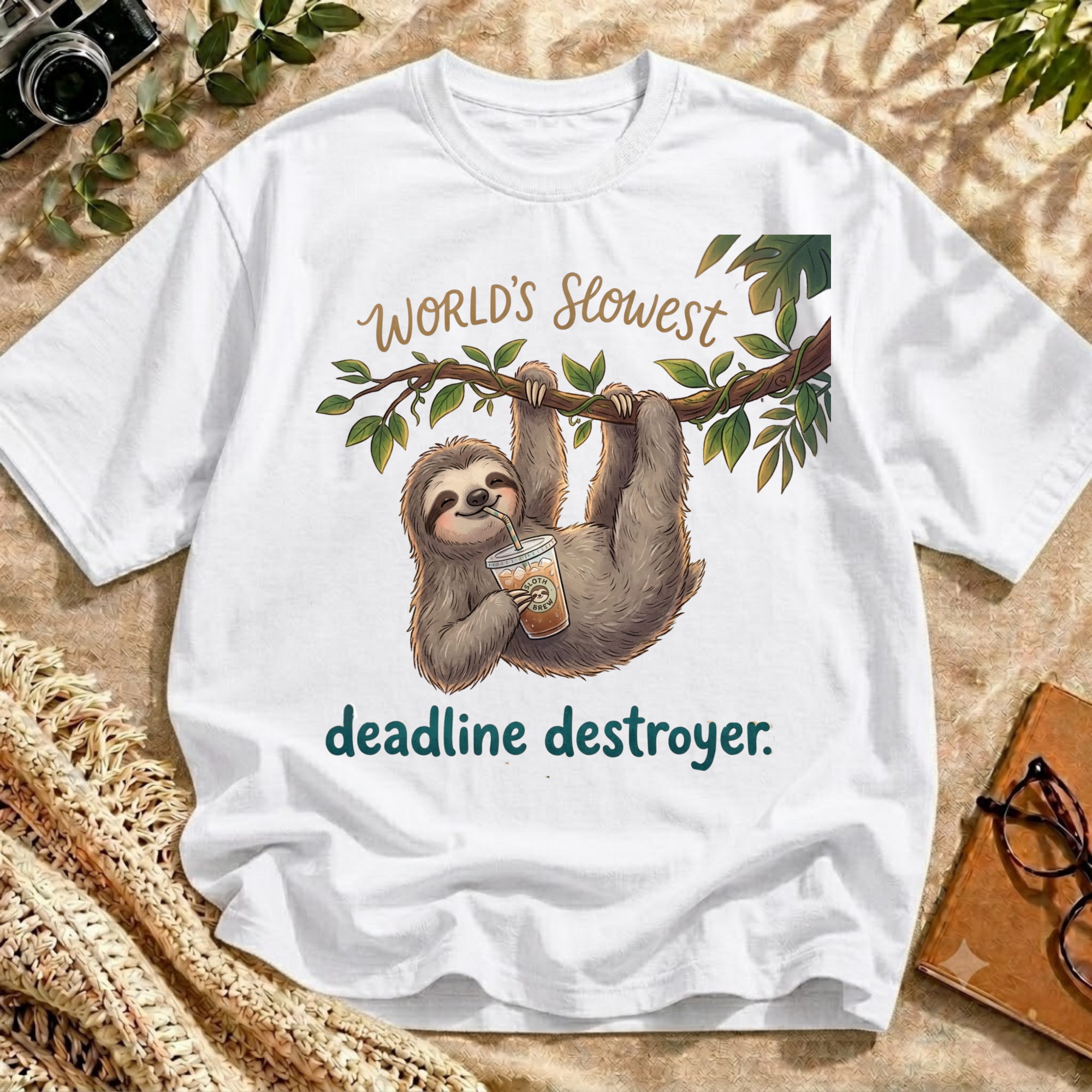 Lazy Sloth Coffee Tee